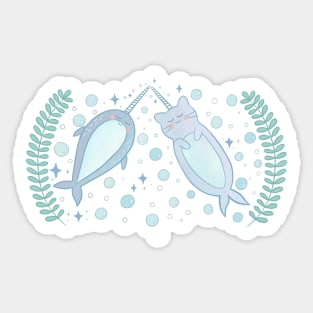 Unicorn Cat and Narwhal Best Buds Sticker